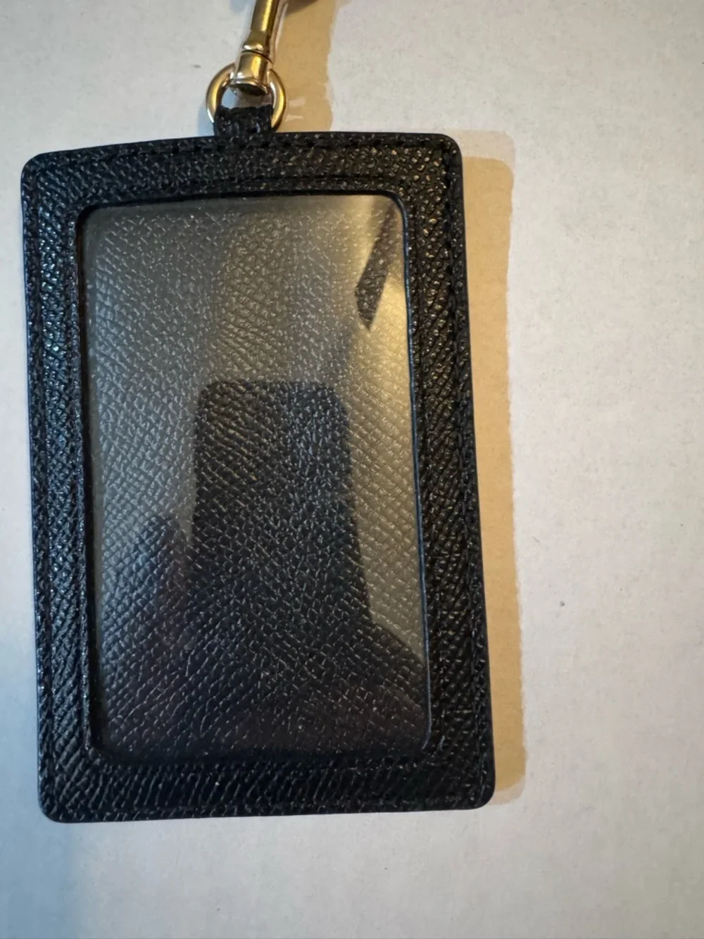 Coach Signature Solid Black Lanyard ID Badge Card Holder